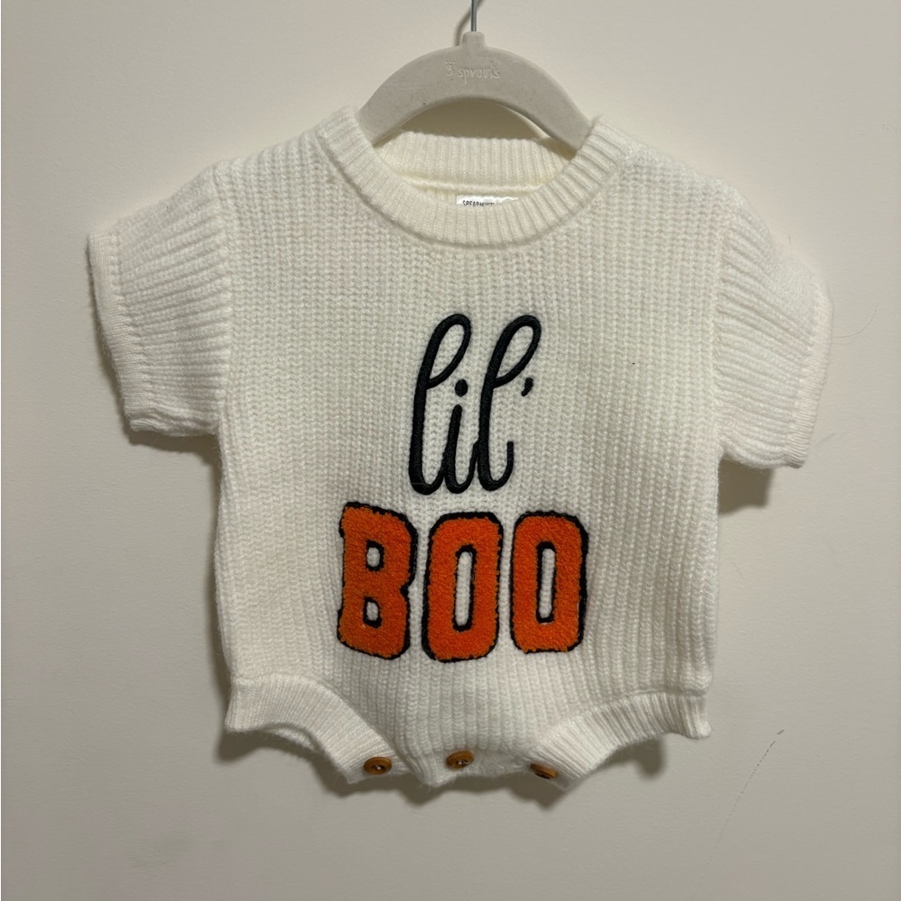 SPEARMINT BABY LIL BOO SHEEP WOOL ONESIE